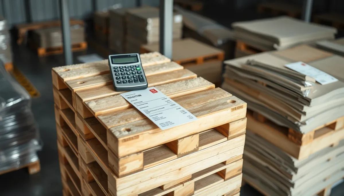 Palettes de panneaux isolants Rockwool Rockplus avec calculatrice, symbolisant le prix au m²