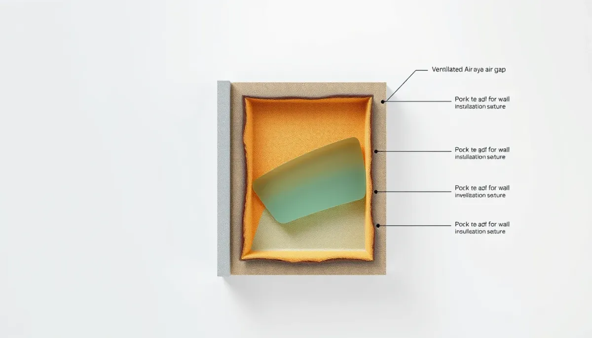 Coupe technique d'une isolation par lame d'air ventilée pour mur humide