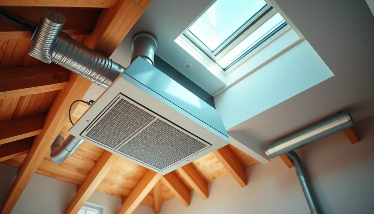 Installation d'un système de VMC dans les combles d'une maison